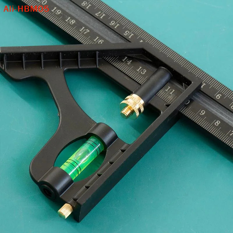 (HB05)15/20/25CM Adjustable Combination Right Angle Ruler 45/90 Degree With Bubble Level Gauge Multifunctional Measuring Tools