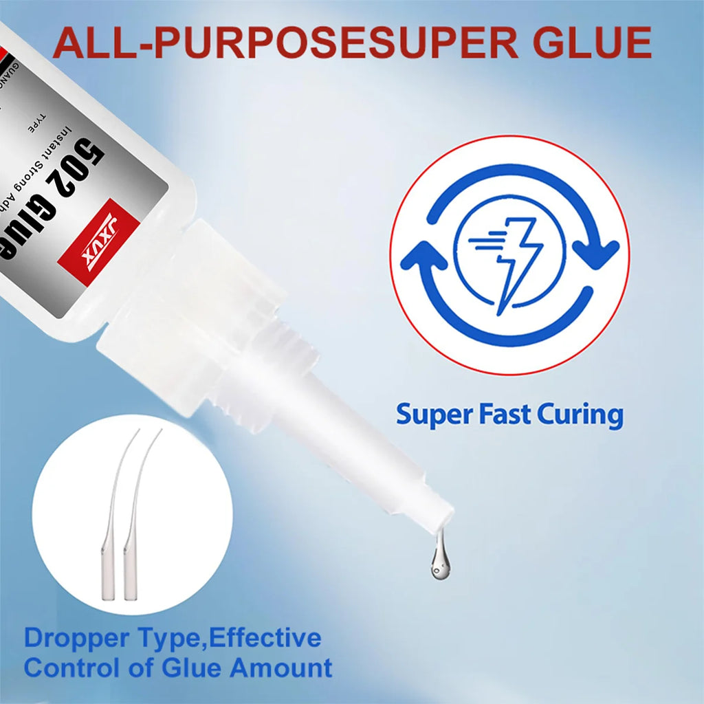 New High Strength 502 Instant Adhesive Formula, 20ml Cyanoacrylate Instant Glue, Strong Adhesive, DIY Liquid Jewelry, Toy Shoes, Quick-Drying Transparent Super Glue 502