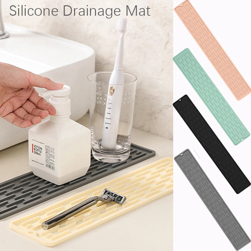 1PCS Silicone Drip Protection Pads,Household Non-Slip Drainage Mat for Kitchen Countertop,Durable Easy Clean Drying Dish Cup Mat