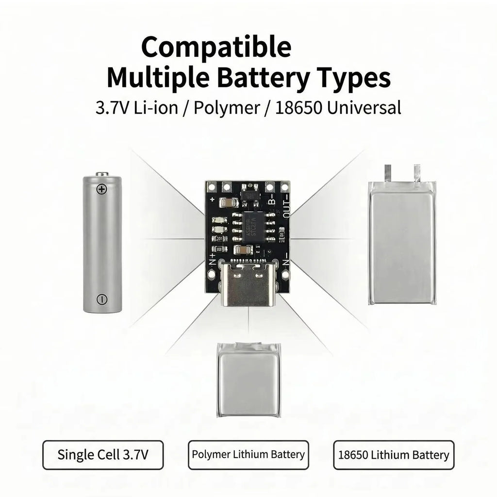 1/10/20PCS 3.7V Lithium Battery Charging Board with Protection Type-C USB C Li-ion Battery Charging Board Over Charging Module