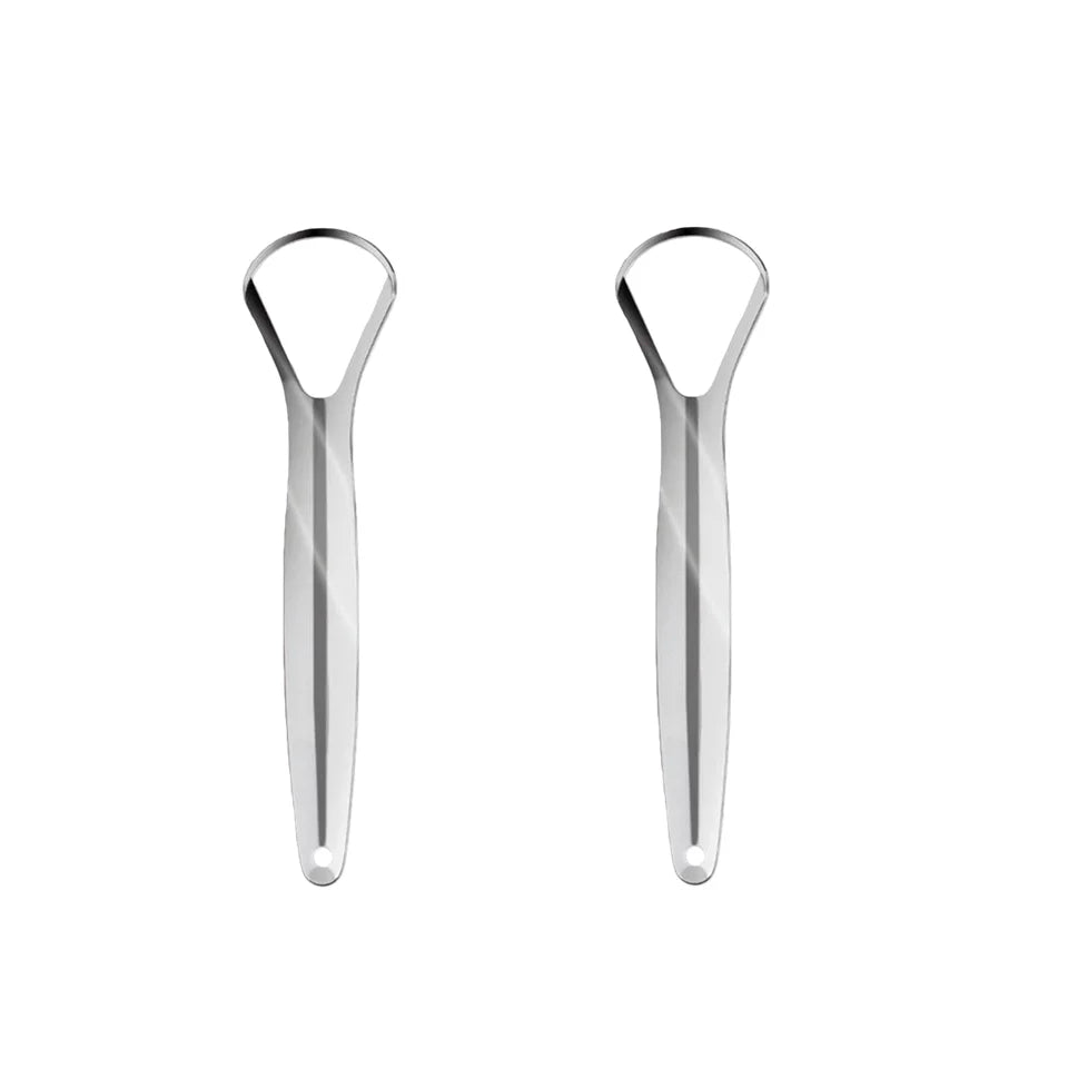 1/2/3/5/10Pcs Portable Single Layer Tongue Scraper Reusable Stainless Steel Oral Mouth Brush Tongue Scraper Fresh Breath Maker