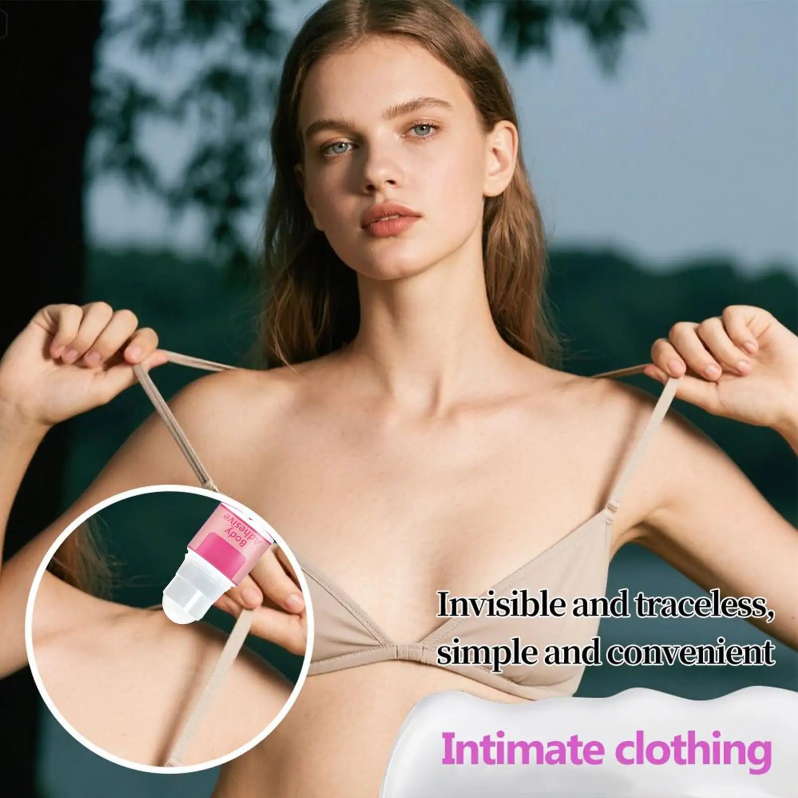 Anti-Slip Glue Roll On Skin Adhesive For Clothing Dress Body Skin Anti-exposure Bra Non-slip Fixed Sweat-Resistant Invisible
