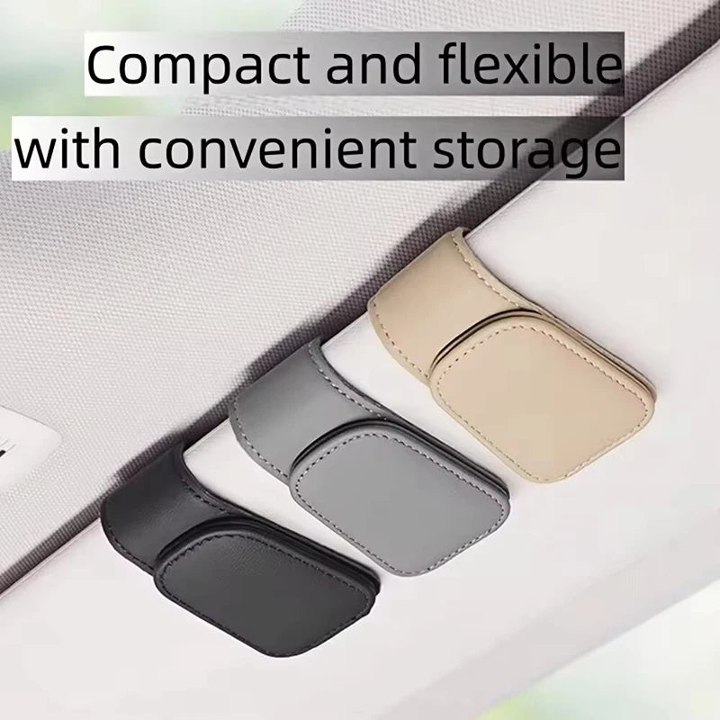 1PC Universal Magnetic Car Sunglasses Holder Eyeglass Clip Sun Visor Auto Glasses Organizer Storage