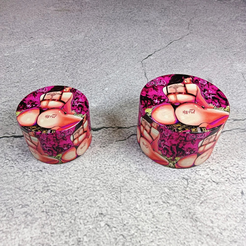 2/2.5inch Cartoon Girl Metal Herb Grinder Grass Cigar Mill Mortar 4-Layers Tobacco Vanilla Bud Grinder Smoking Cigarette Tool
