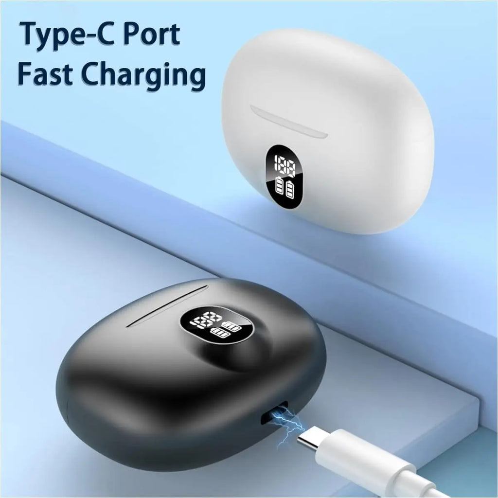 UYUXIO BT5.4 Wireless Ear Buds with LED Display HiFi Stereo Earbuds Headphones with IP7 Waterproof ENC Noise Cancelling Earphone