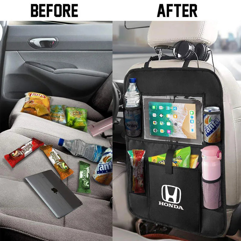 Car Seat Organizer Seat Back Storage Bag Rear Anti-wear Anti-kick Pad For Honda Accord Civic FIT Insight CRV Jazz HRV CRZ CRX