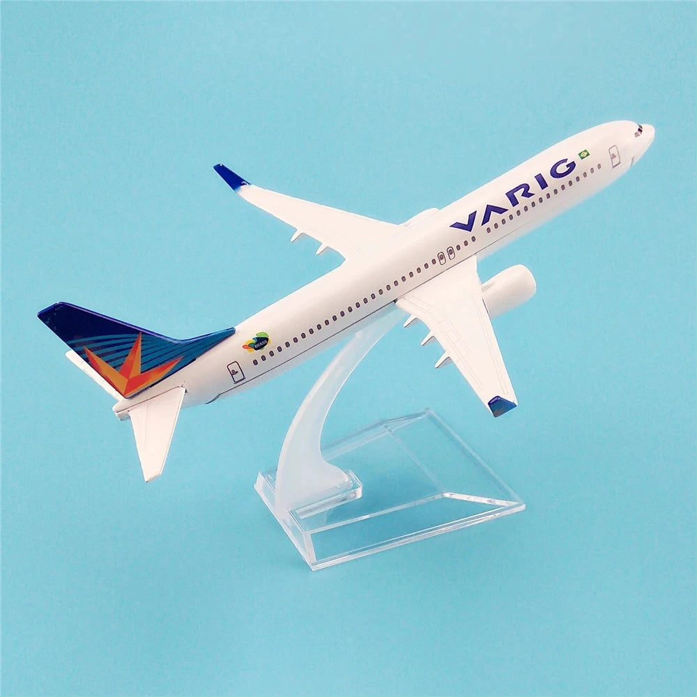1:400 Diecast Metal Model Plane Toy Children Kids 16 cm Brazilian VARIG Airlines B737 Replica For Collection w Stand
