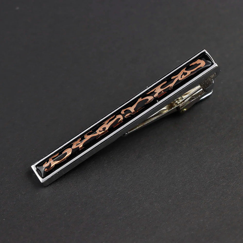 New High Quanlity Classic Golden Sliver 6cm Designer Metal Tie Clips Set Necktie Pin For Men Business Banquet Accessories Gift
