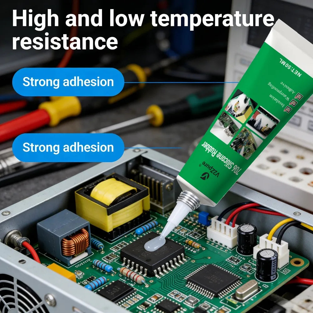 Silicone Industrial Adhesive 706RTV Silicone Rubber Translucent Electronic Waterproof Sealant Component Sealing Glue AntiLeakage