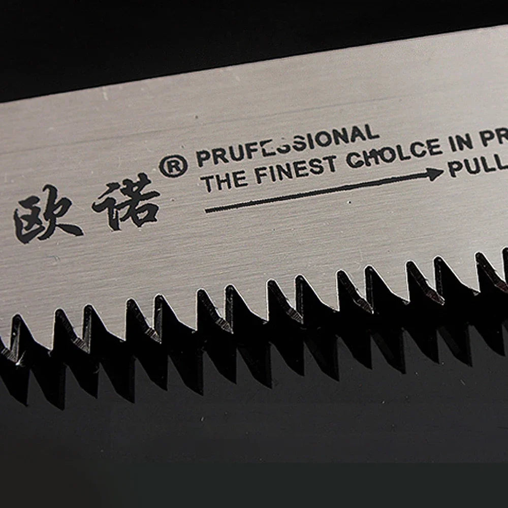 16-Inch Manganese Steel Folding Saw with 3-Sided Teeth and Safety Lock for Cutting Trimming Wood Branches Bamboo