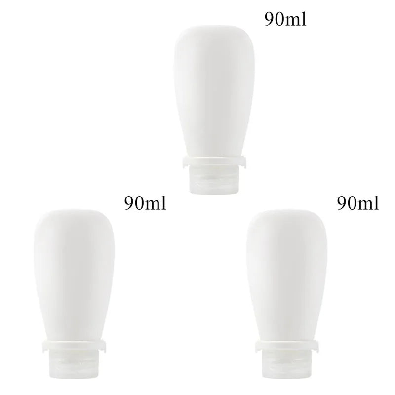 1/2/3pcs 90Ml Travel Silicone Refill Bottle, Shower Gel, Shampoo Refill Bottle, Squeeze Refill Empty Bottle