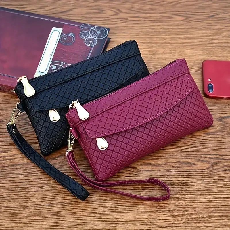 Premium Multi Zipper Wristlet Bag For Phone & coin, Handbag