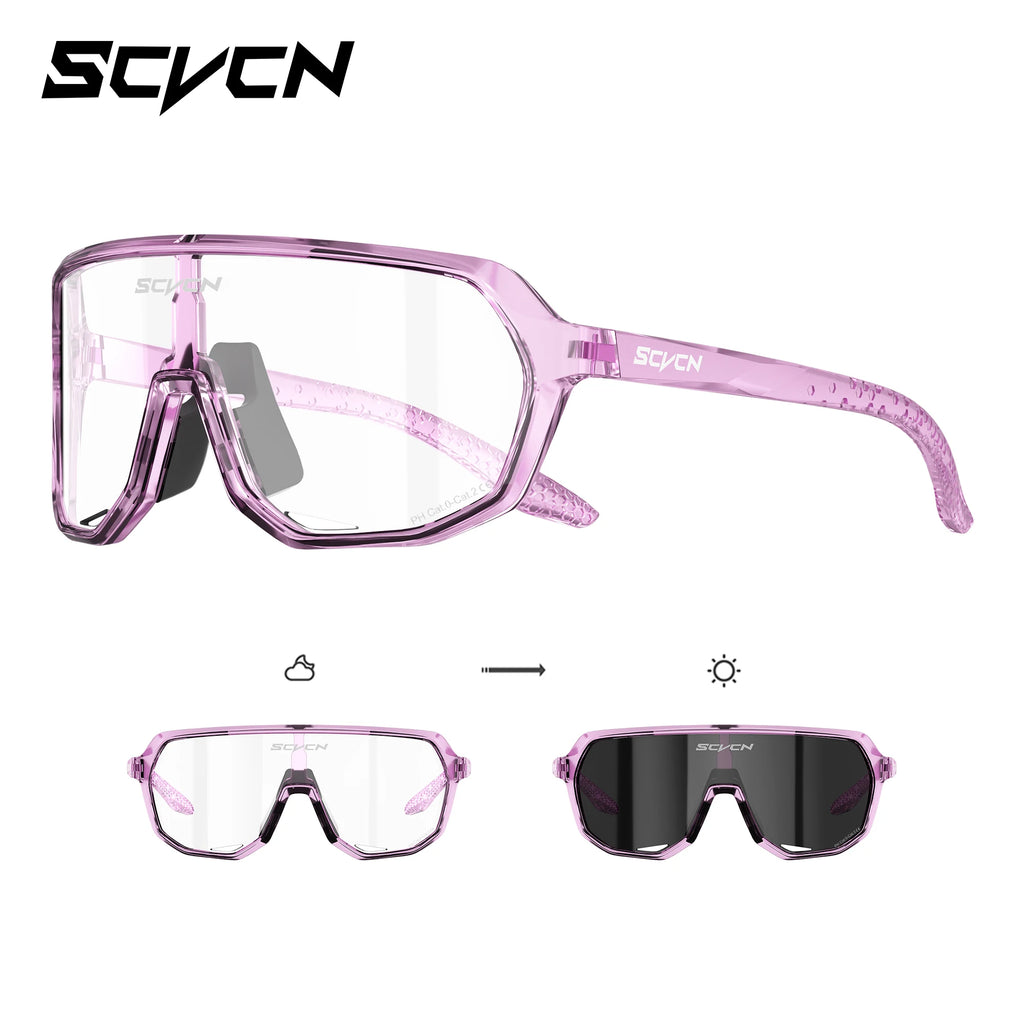 SCVCN HD Photochromic Hiking Sunglasses Stylish Outdoor Sports Glasses for Cycling Running and Rock Climbing Driving Sunglasses