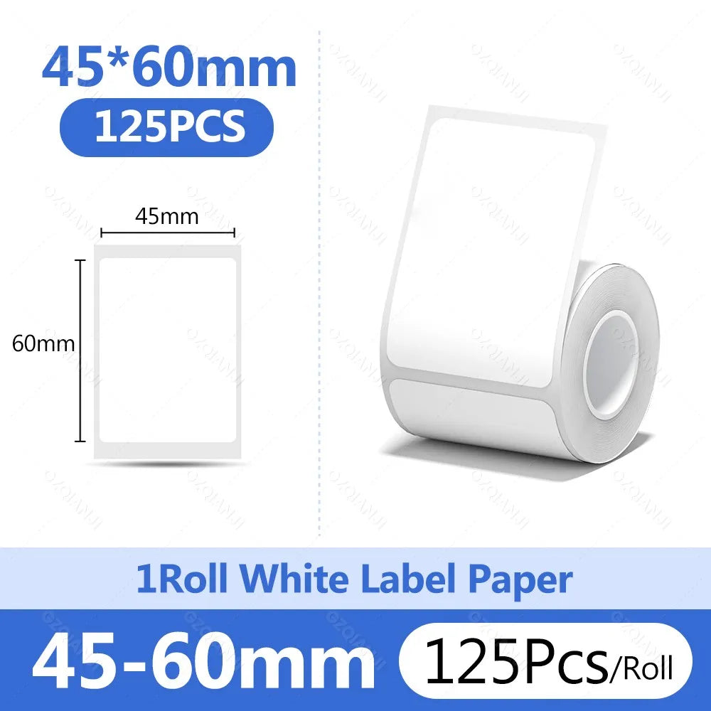 Niimbot B1 White Sticker Waterproof Paper Adhesive Nail Label Anti-Oil For B21 B31 Mini Portable Thermal Printer Tape More Size