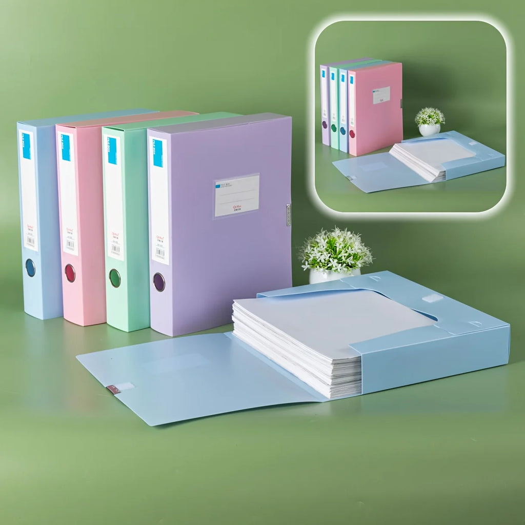 3pcs Large Capacity Plastic File Boxes for Office Use - Document, Personnel Records, Financial Accounting, and Invoice Storage