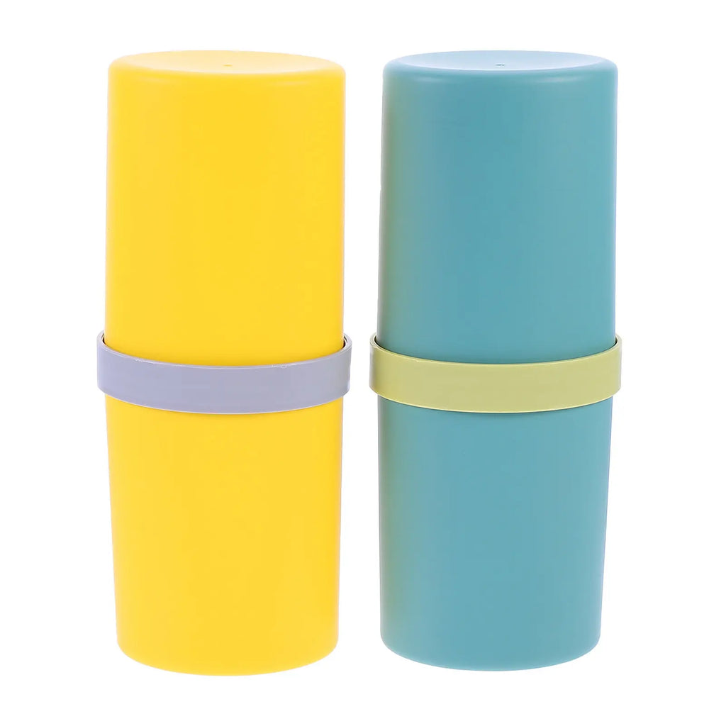 2Pcs PP Toothbrush Case Toothpaste Storage Box Lightweight Sealed Travel Toothbrush Holder with Matte Finish for Office Bathroom