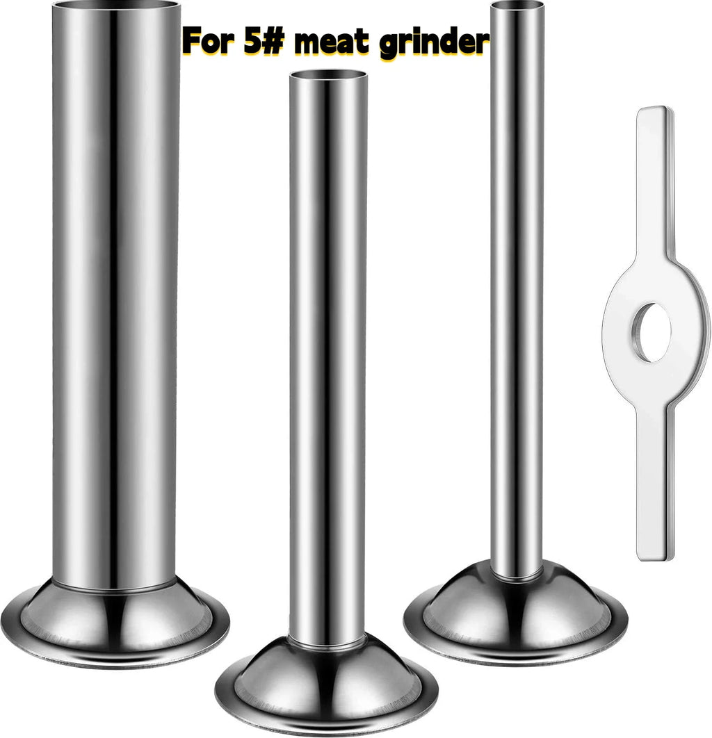 5 # Stainless Steel Sausage Filling Tube Kit for Meat Grinder, Sausage Filling Tube Accessory for Kitchen Vertical Mixer