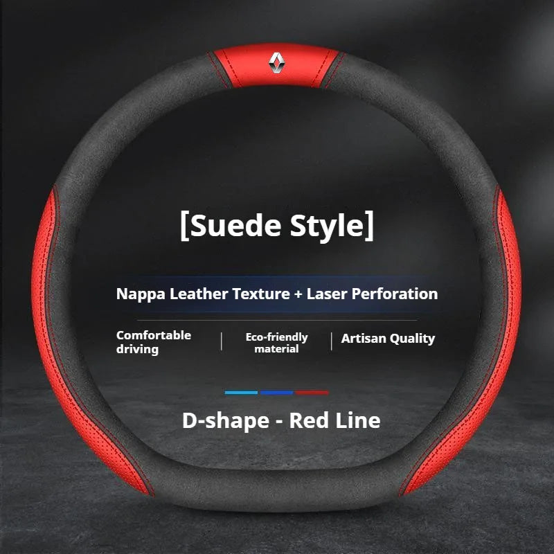 For Renault Clio Sandero Megane 2 Talisman Laguna Scenic kadjar Captur KWID Duster non-slip Leather Car Steering Wheel Cover