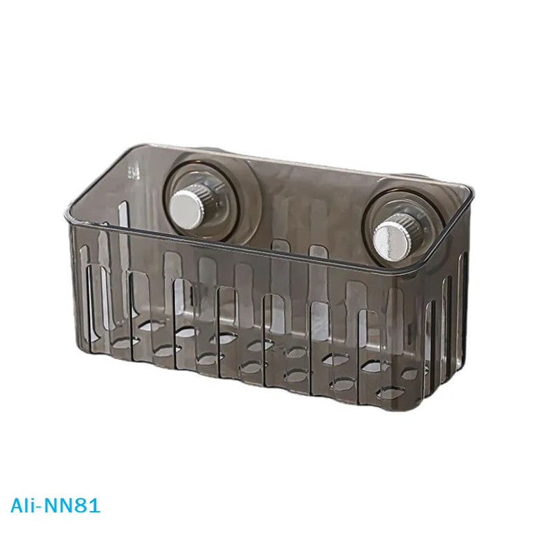 【N】Suction Cup Sink Rack Faucet Drain Rack Multifunctional Basket Kitchen Sponge Rack Punch-free Wall Mount