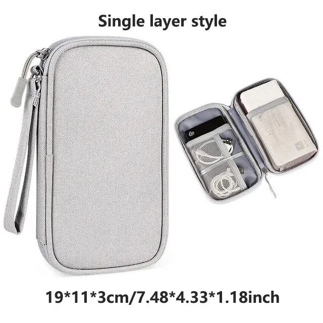 Multi-layer Digital Accessory Storage Bag Dust Proof Power Supply Hard Disk Protective Cover Power Bank Data Cable Storage Bag