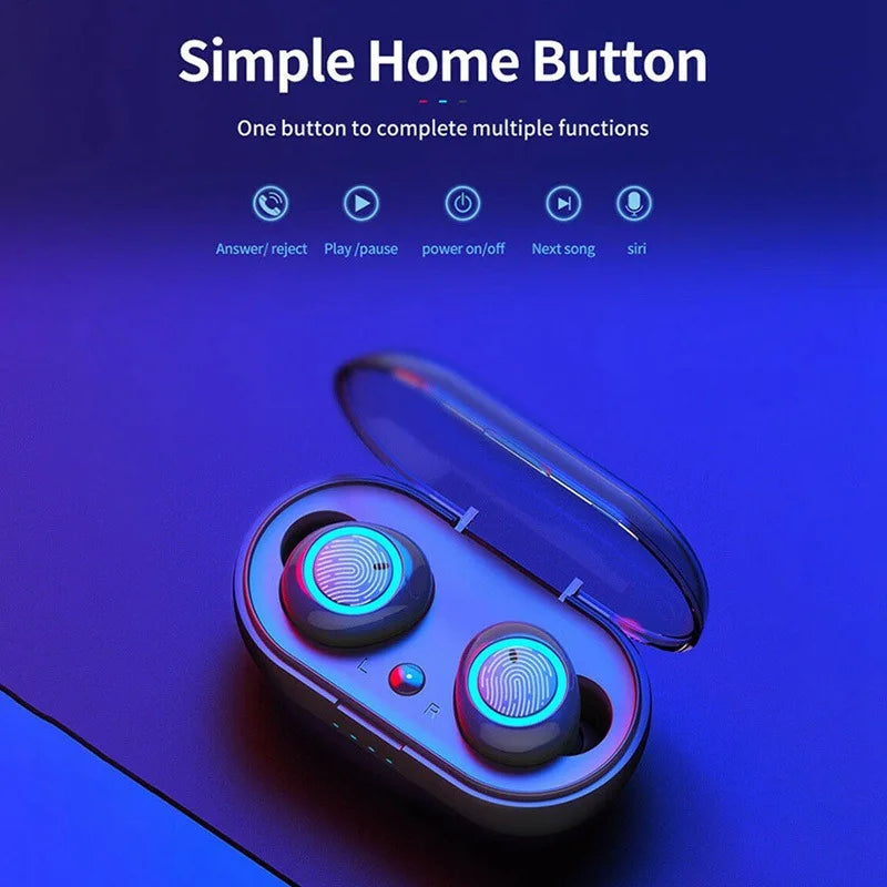 Y50 bluetooth earphone 5.0 TWS Wireless Headphons earphones Earbuds Stereo Gaming Headset With Charging Box for phone