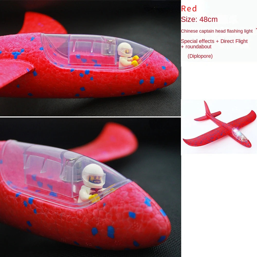 48cm Large Foam Airplane Children's Hand Thrown Airplane Glider Toy Outdoor Parent-child Interaction Funny Toy Boy Gift