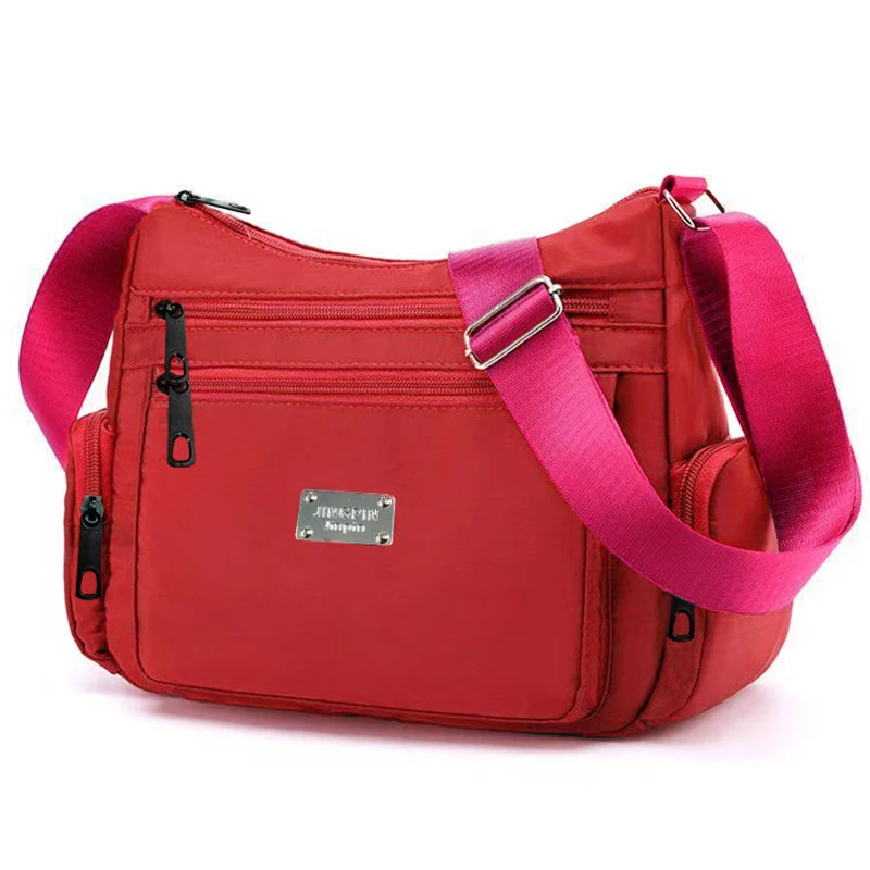 Everyday Versatile Water-resistant Nylon Shoulder Bag Trendy Multi-color Design, Practical Layout for Weekend Short Trips