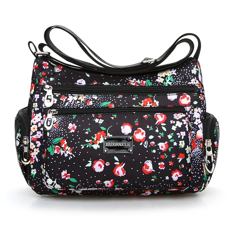 Lightweight Nylon Crossbody Bags for Women Multi-Pattern Shoulder Purses for Daily, Travel Casual Outings with Adjustable Straps