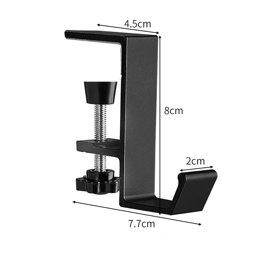 1pc Adjustable Desk Edge Hook Gaming Headset Desk Hanger Backpack Storage Hanging Hook Holder Punch-free Home Office Organizer