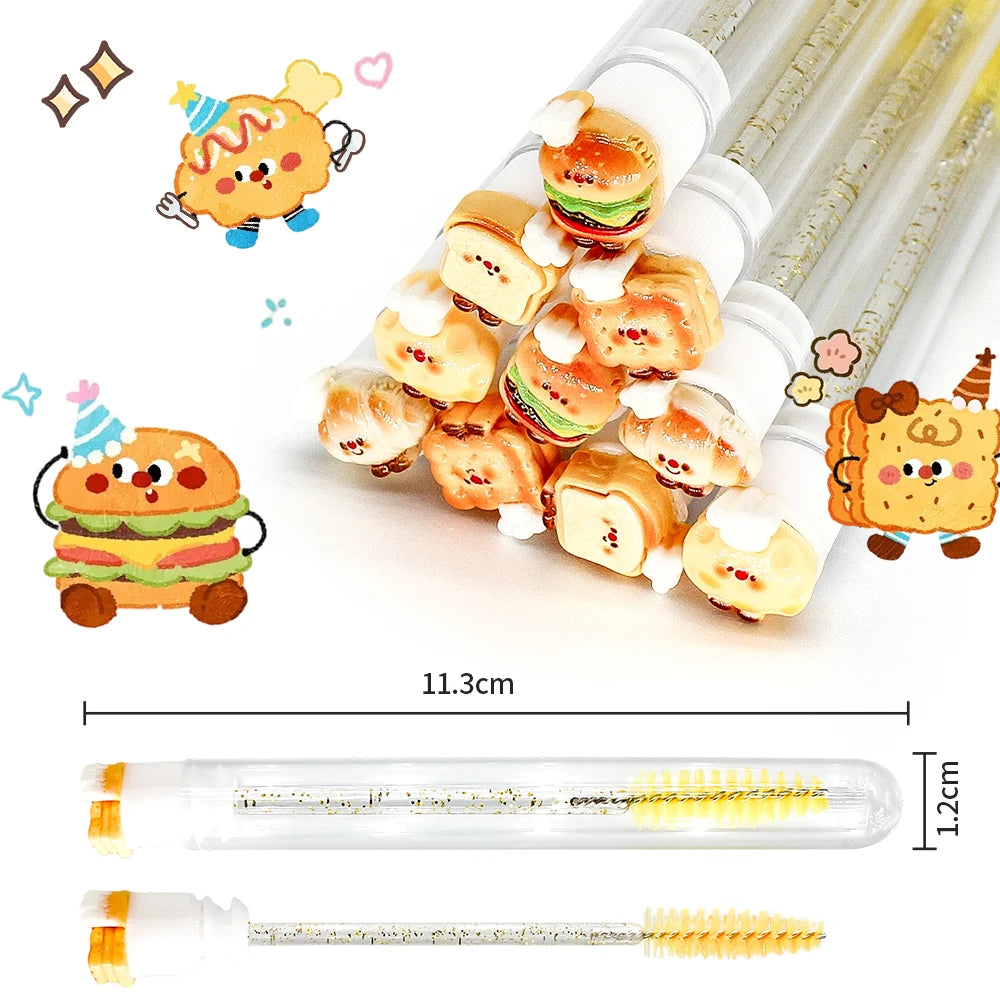 10/50PCS Disposable Eyelash Brushes Reusable Eyelashes Brush Lash Spoolies Brush Dust-proof Cleaner Storage Tubes Makeup Tool