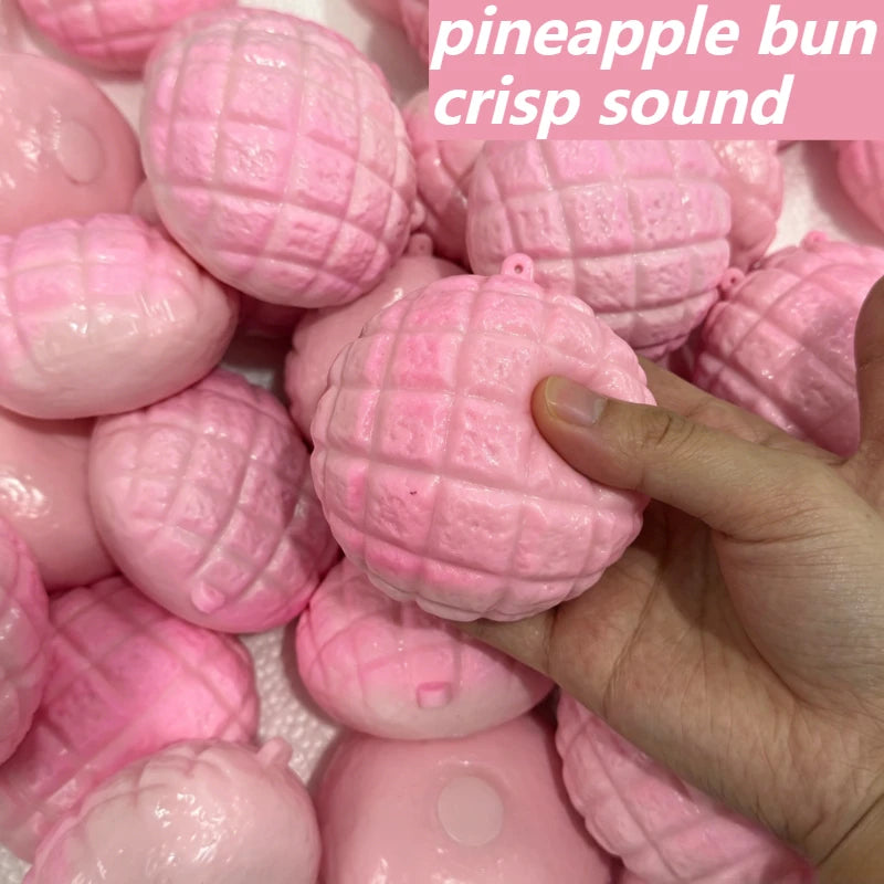 Pink Pineapple Bun Stress Ball Toast Squishy Toy Moldable Slow Rebound Squeeze Ball ASMR Sensory Anti Stress Fidget Squeeze Toys