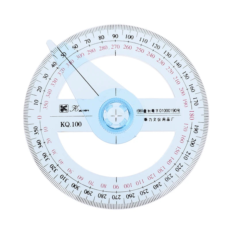 1pcs 360° Plastic Degree Protractor Angle Edge Finder Measuring Ruler Student Tool