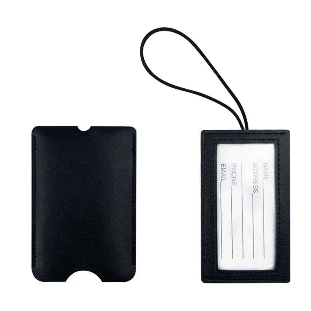 PU Leather Pull out Luggage Tag Soft Red Color Luggage Label Straps Backpack Accessories Name ID Address Tags Travel Accessories
