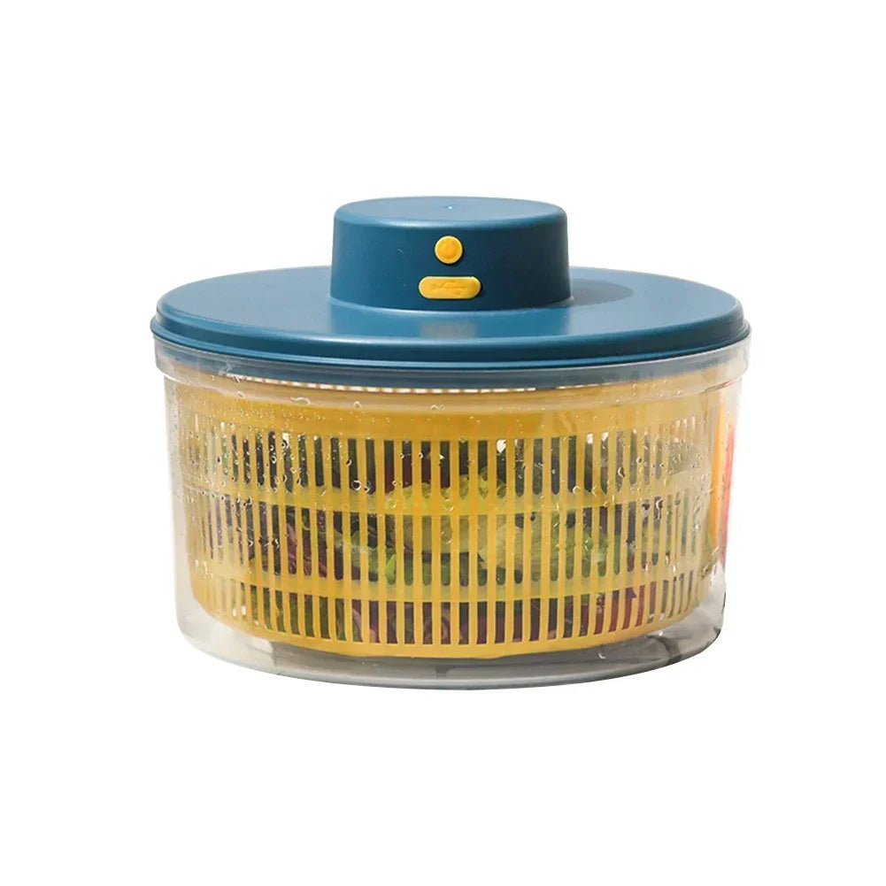 Salad Spinner Fruit Vegetable Household Salad Dehydrator Multifunctional Rechargeable Lettuce Dryer Quick Dry for Fresh Crisp