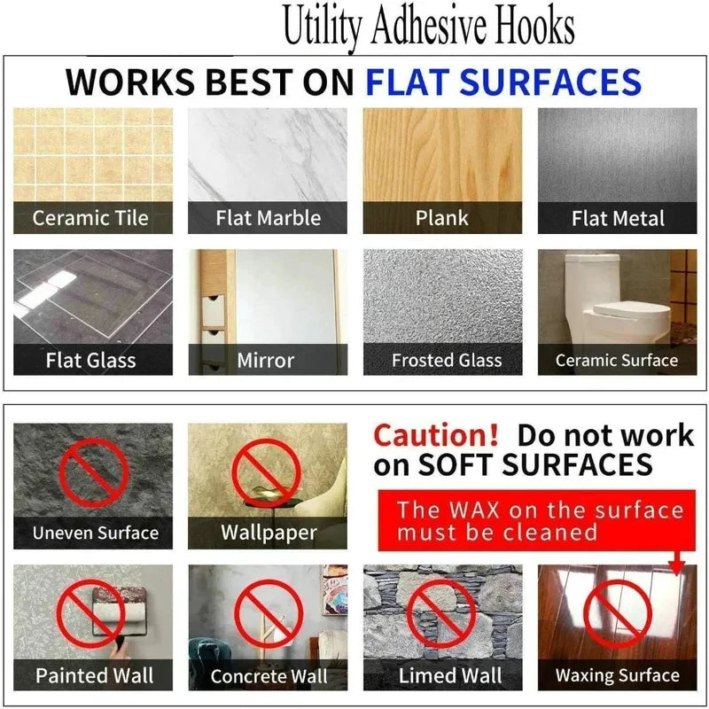 5/10/15/20/25/30Pcs Clear Adhesive Hooks – Holds 33 lbs, Waterproof No-Drill Hooks for Home, Bath & Kitchen