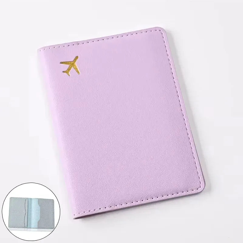 1pcs PU Leather Passport Cover Holder Women Men Passport Cover Flight Ticket Clip Multifunctional Passport Wallet Id Holder Case