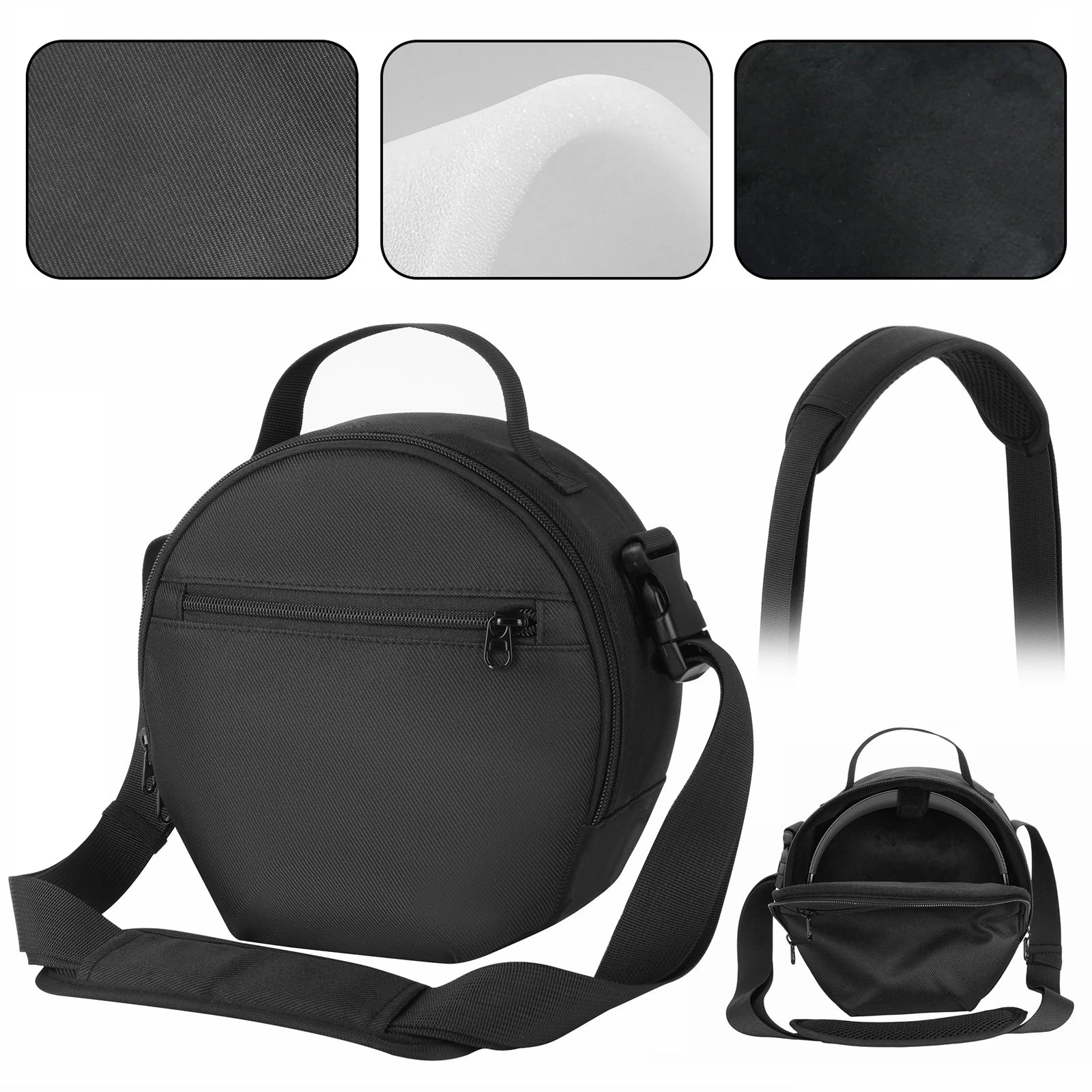 DJ Headphone Case with Adjustable Shoulder Strap Portable Travel Organizer Bag Compatible for Headphone Headset