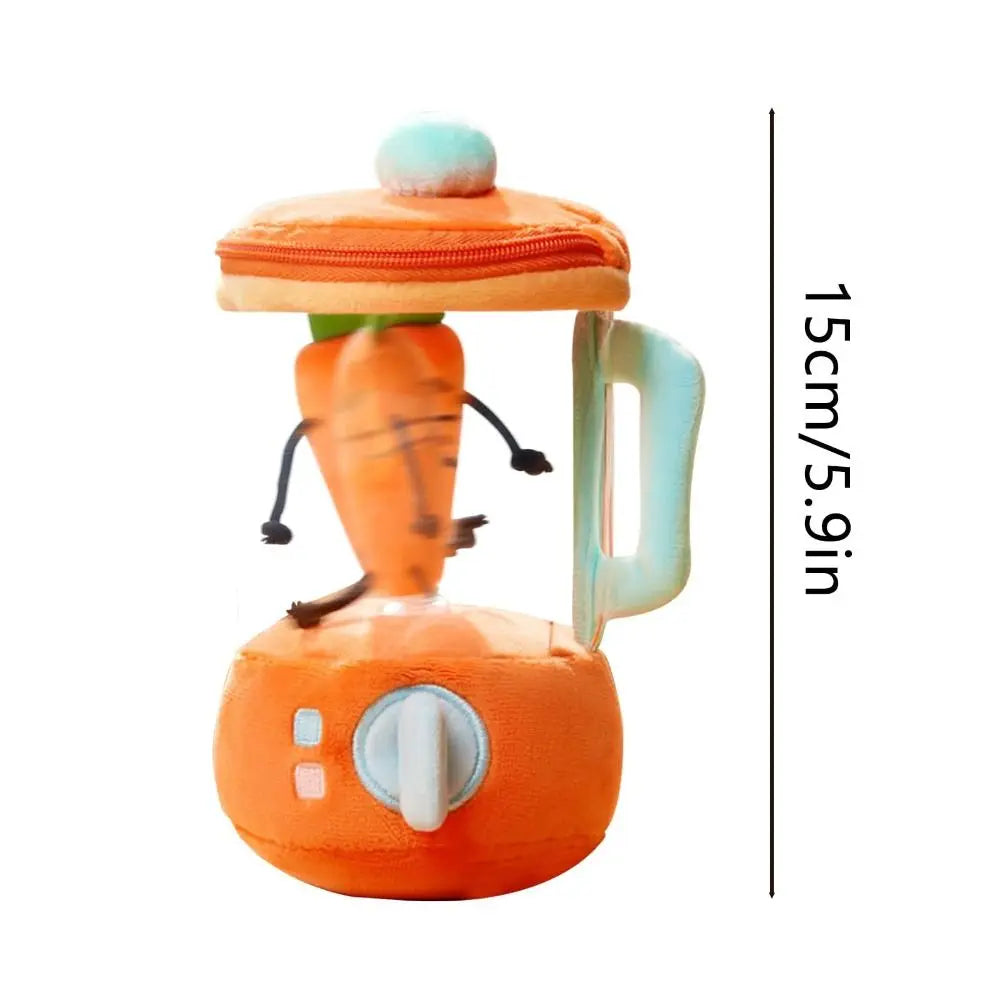 Cartoon Funny Carrot Juicer Plush Toy Drawstring Rotating Bag Pendants Carrot/Flower Blender Toy Stuffed Plush Toy Children Gift