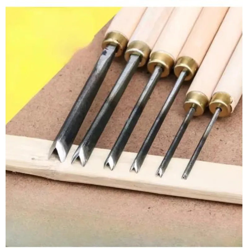1pc 0.1-0.8cm V Type Exposedness Triangle Chisel Woodworking Chisels Hand Wood Carving Knives FOR Carving Blank Tool