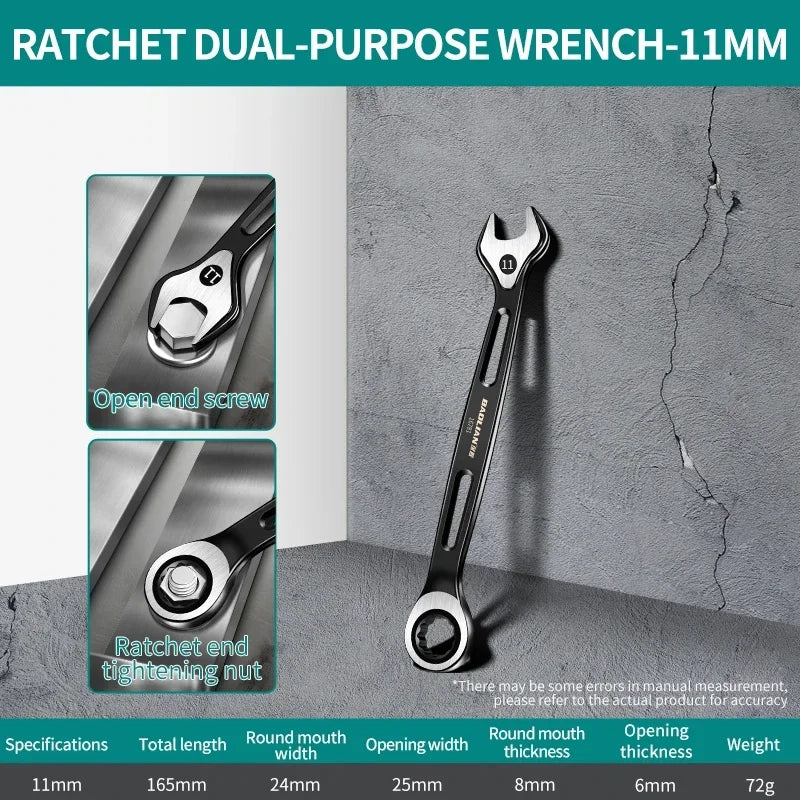 6mm-22mm Combination Wrench Dual-purpose Wrench Labor-saving Anti Slip Metric Universal Spanner For Car Repair Hand Tool