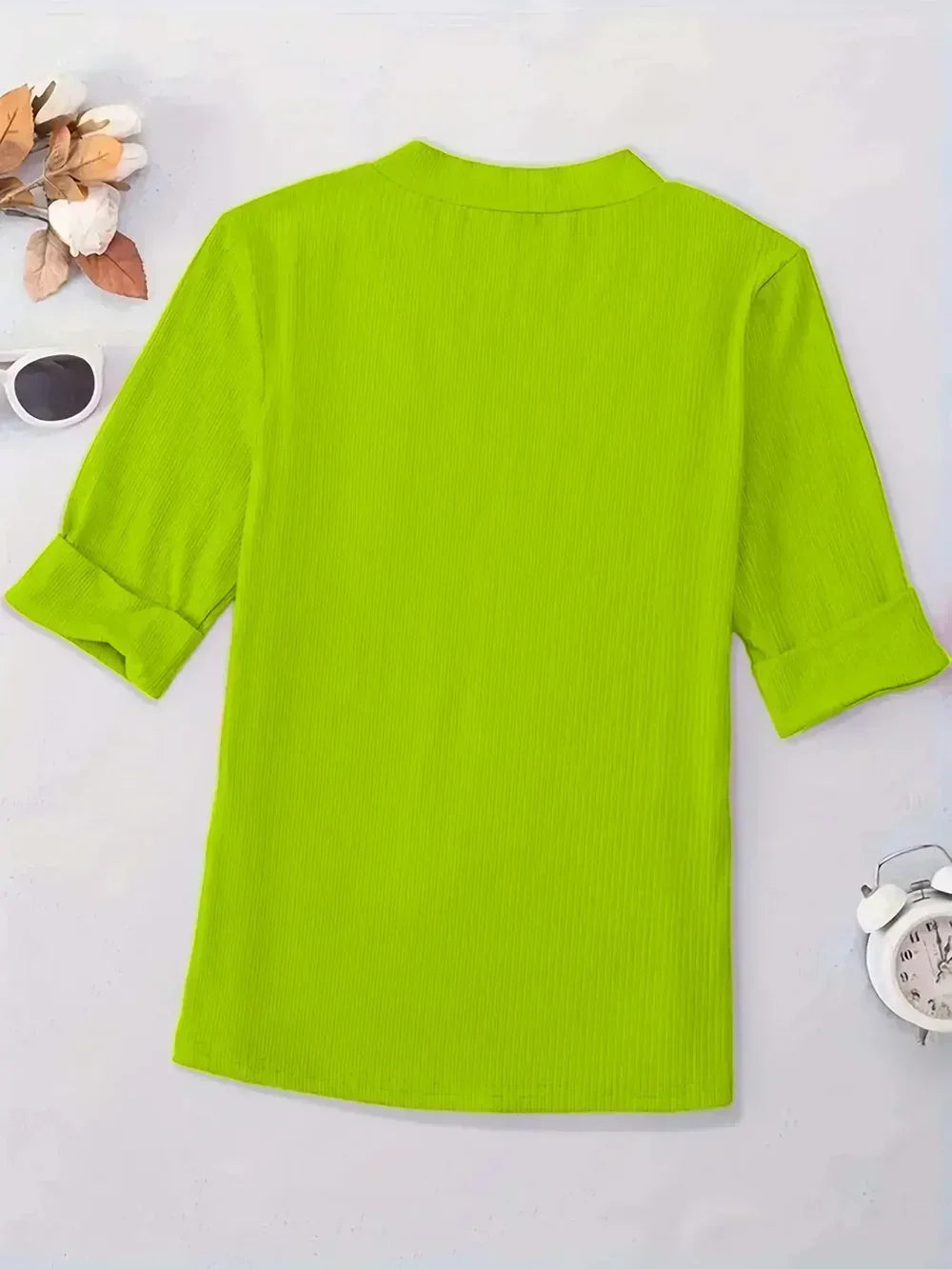 Women's Plus Size 1XL-5XL Casual V Neck Solid Color Elegant T-Shirt Tops Ladies Fashion Half Sleeve Comfortable T-shirt