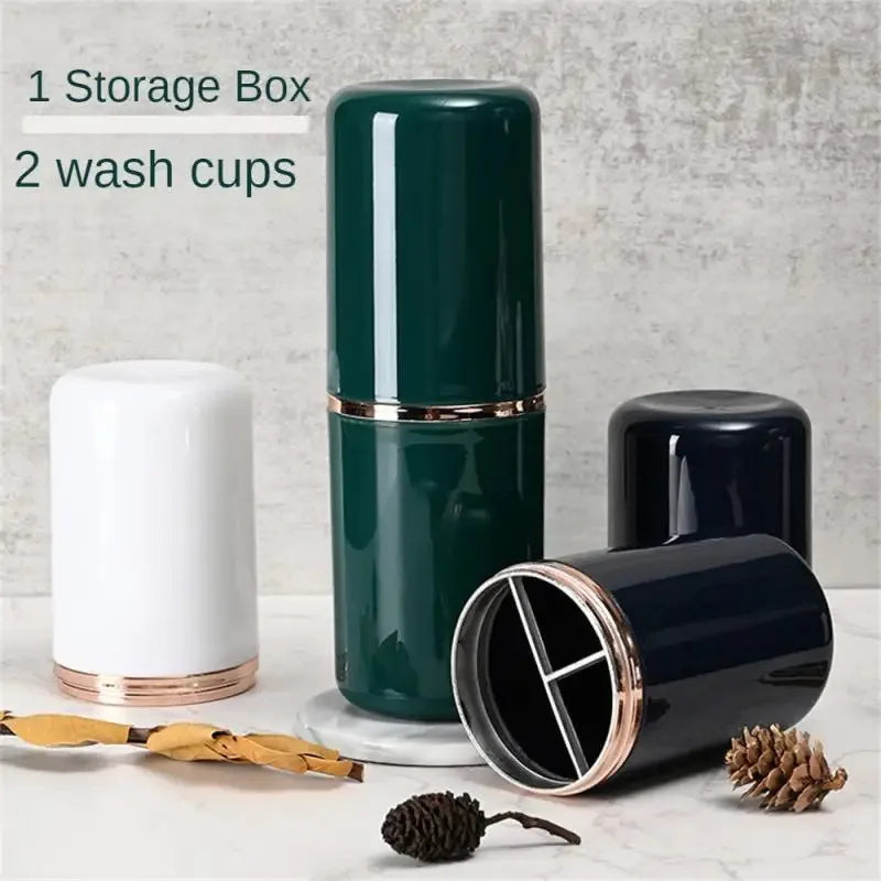 2-in-1 Toothbrush Storage Cup for Home & Travel – Portable Large Capacity Durable Style, Suitable for Electric Toothbrush,