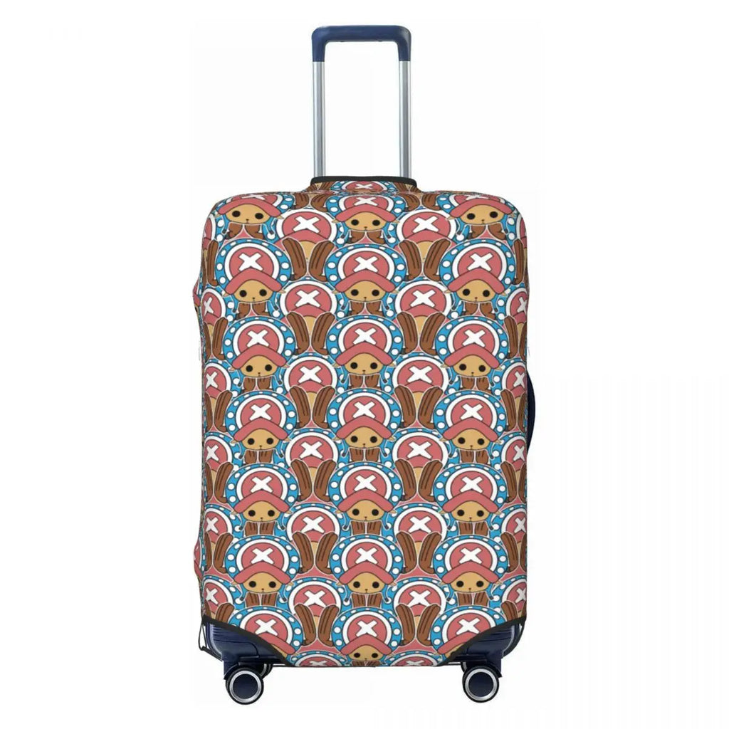 The Cheerful Pirate Flashing Victory Signs Suitcase Cover Flight Anime One Piece Elastic Luggage Case Cruise Trip Protection