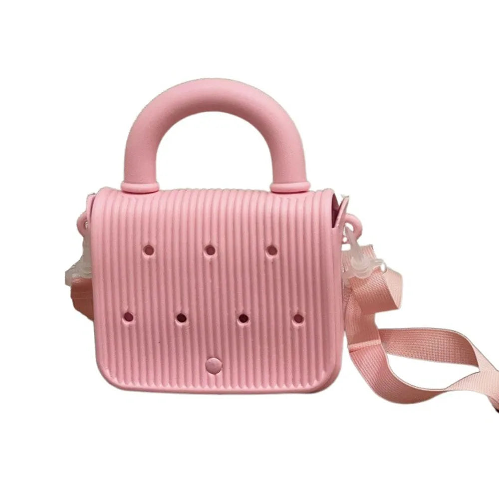 Anti-slip Waterproof Beach Bag Top Handle Sandproof Cartoon Crossbody Tote Adjustable straps DIY EVA Handbags With Hole Summer