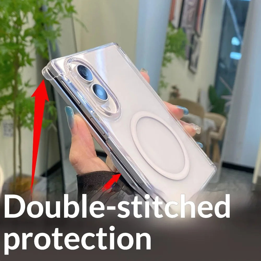 Clear Acrylic PC for Magsafe Case For Samsung Galaxy Z Fold 8 Ultra 7 6 Case Magnetic Hinge Protect Cover for Samsung Z Fold 8