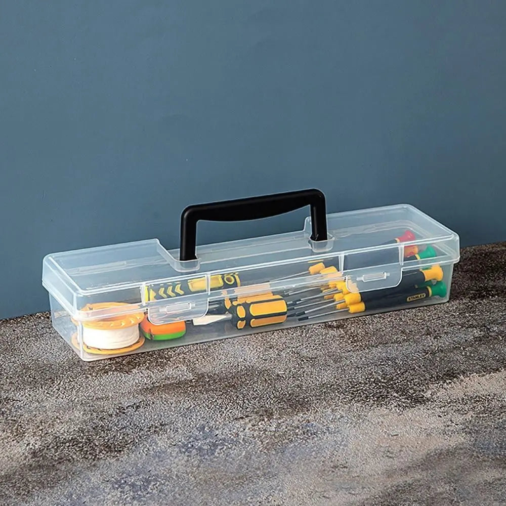 Portable Plastic Hardware Tool Box Transparent Tool Organizer Tool Storage Box Household Toolbox Parts Box
