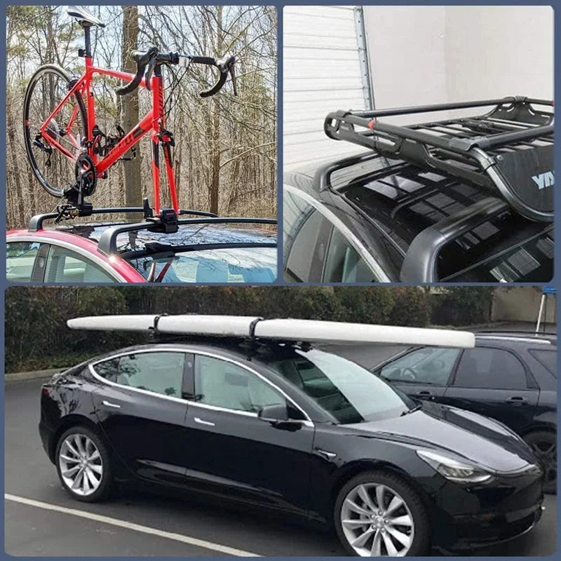 For Tesla Model Y / Model 3 2017-2026 Aluminum Transportation Tool Car Roof Cross Bars Rooftop Luggage Cargo Carrier Rack