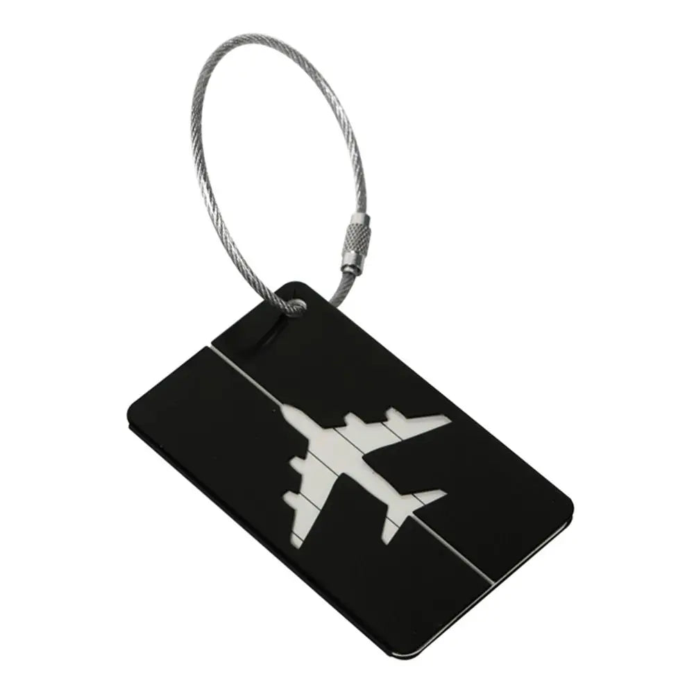 Aluminium Travel Luggage Tags Reusable Suitcase Baggage Labels Holiday Suitcase Labels Travel Bag ID Plane Identifier With Ropes