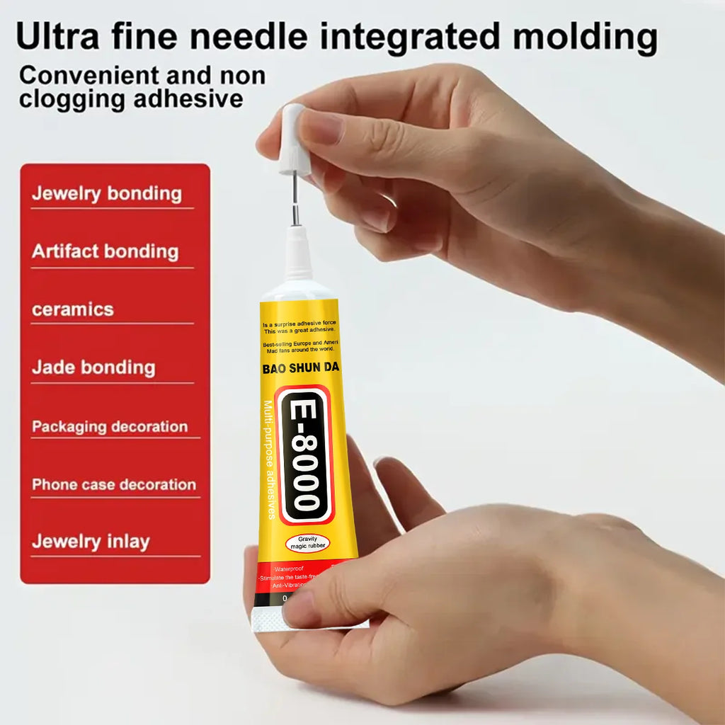 E-8000 15ML Transparent Phone Screen Repair Glue E8000 Universal Glass Plastic DIY Adhesive With Precision Applicator Ela