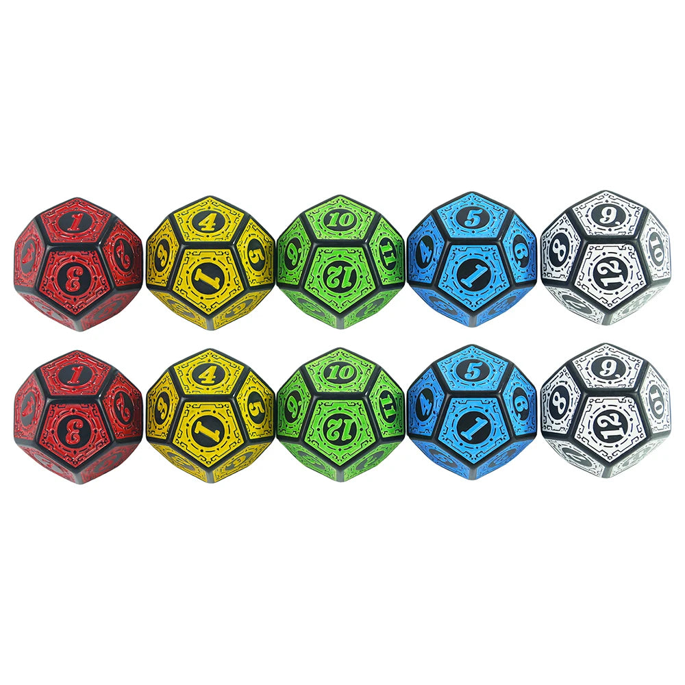 D12 Dice Set 10PCS 12 Sided for Board Games Dragon Rpg Dados Jogos Dnd As Christmas Birthday Gift